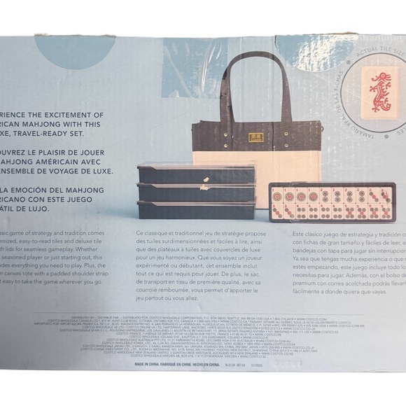 Mahjong Tile Gane Set Complete w/ Bag Racks Dice Open Box Clean Set - Picture 6 of 14